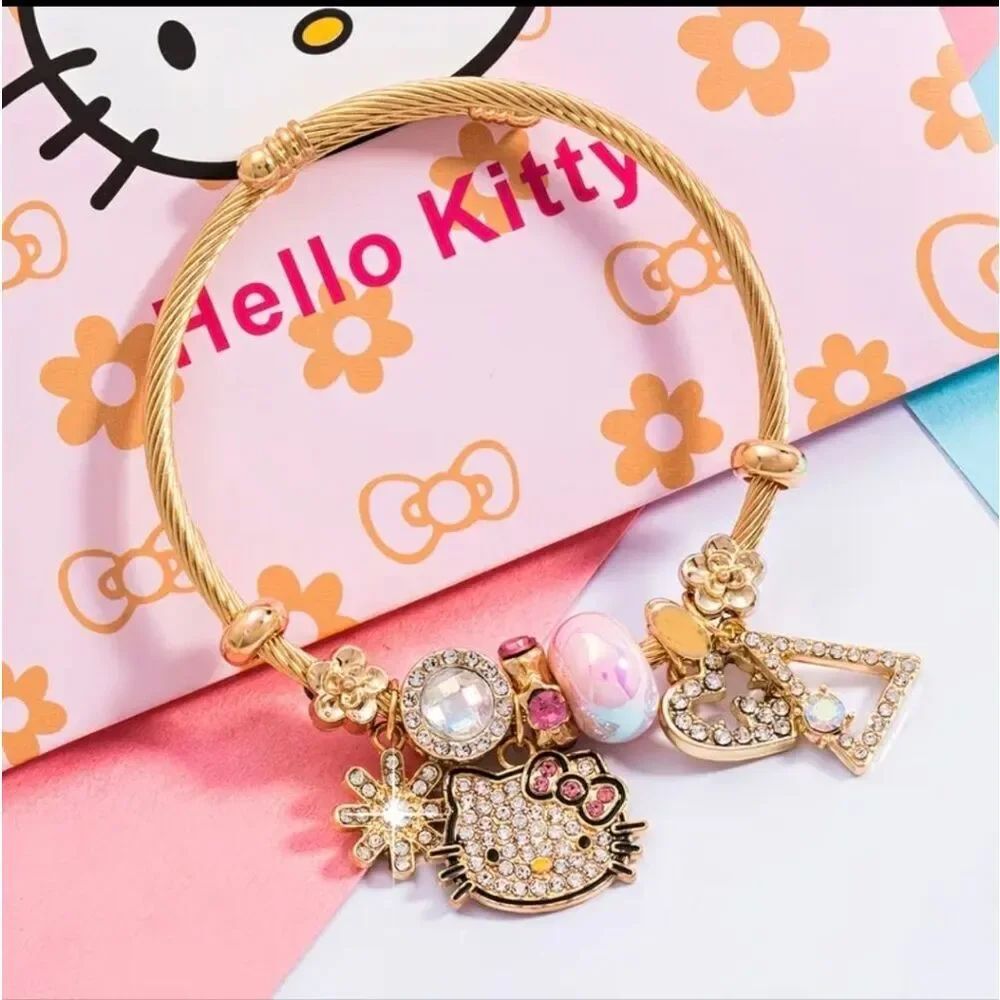 Hello Kitty Gold Charm Bracelet 